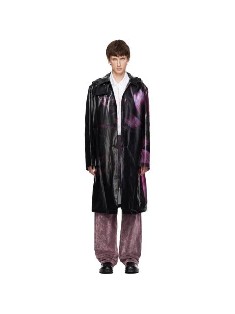 Dries Van Noten Black Loose Fit Mac Raincoat