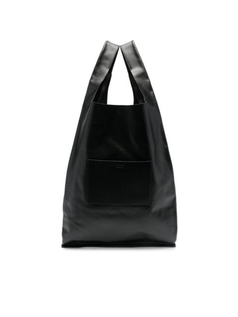 Market leather tote bag