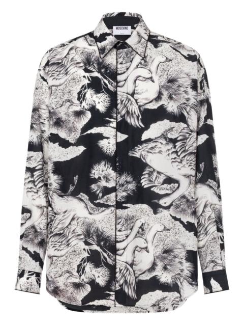 Moschino swan-print shirt