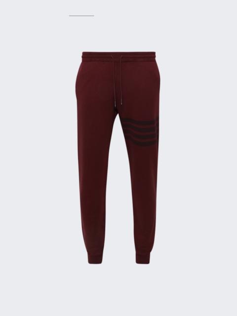 Thom Browne Solid Loopback Overdyed 4-bar Sweatpants Burgundy