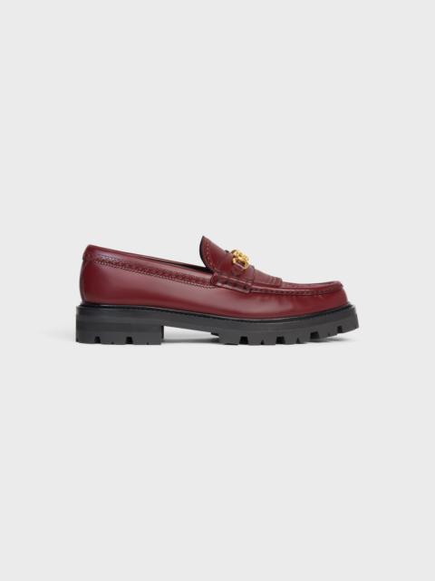 CELINE MARGARET LOAFER WITH TRIOMPHE CHAIN AND BROGUE DETAILS in POLISHED BULL