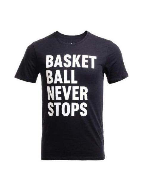 Nike Men's Nike Alphabet Casual Round Neck Short Sleeve Black T-Shirt 778493-011