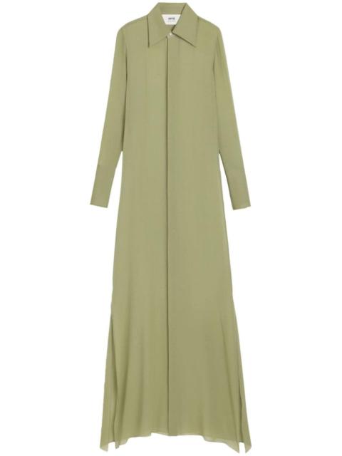 AMI Paris floor-length silk shirt dress