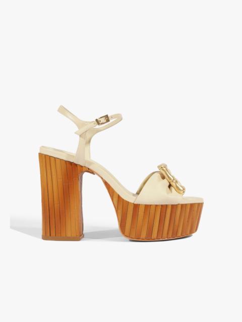 SCHUTZ Enola Bamboo Leather Platform Sandal