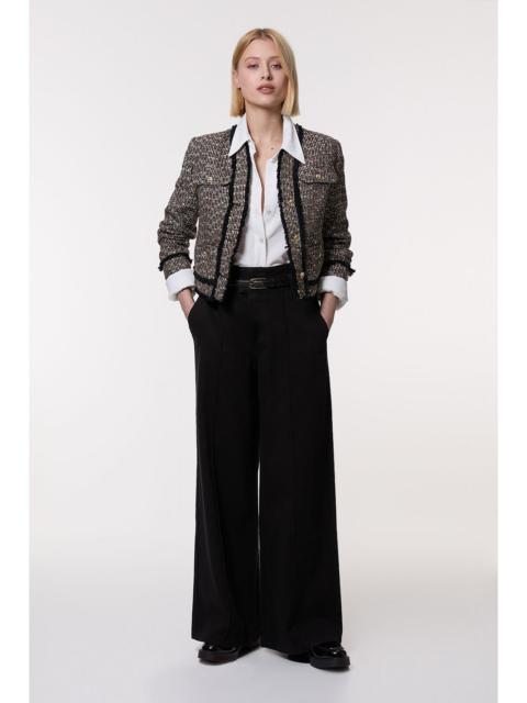 KAREN MILLEN Denim Waistband Detail Wide Leg Trousers