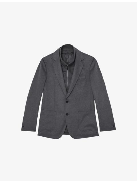 REISS Patch Gilet-Insert Woven Blazer