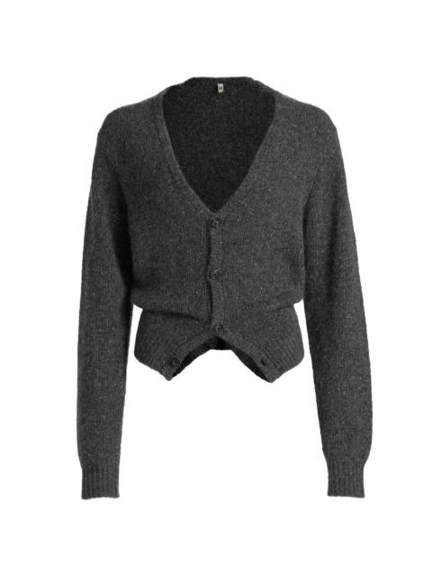 R13 Women's Cashmere Split-Hem Cardigan - Charcoal Grey