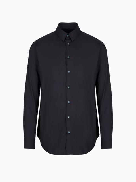 GIORGIO ARMANI Stretch fabric shirt with collar stays