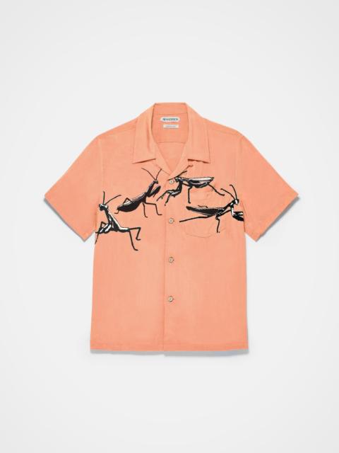JW Anderson MENS SHORT SLEEVE CAMP COLLAR SHIRT IN PEACH