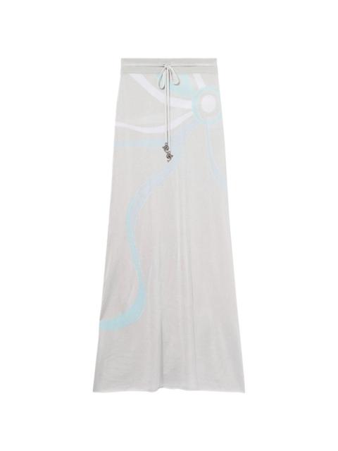 Marmo-jacquard maxi skirt