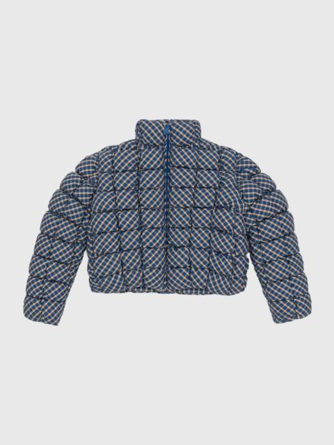 PLAID BISCUIT QUILTED  PUFFER JACKET