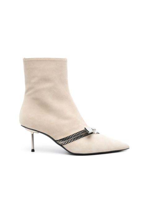 Zip 65mm suede ankle boots