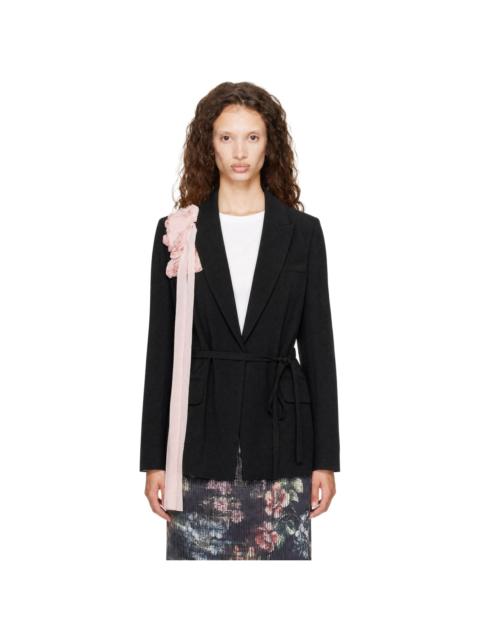 Erdem Black Double Breasted Belted Blazer
