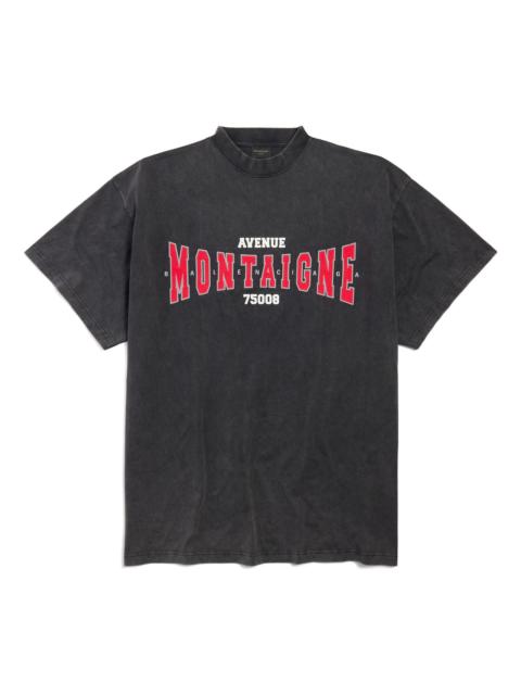 BALENCIAGA (WMNS) Balenciaga Montaigne T-shirt Oversized 'Black Faded' 787349TRVN31048