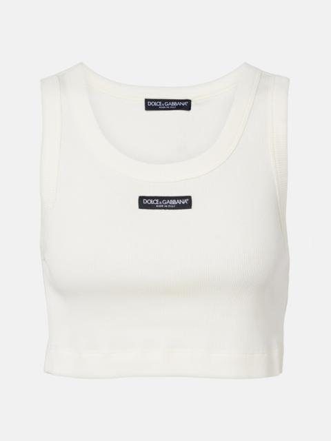 Dolce & Gabbana Logo cotton jersey crop top