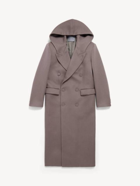 BALENCIAGA Men's Hooded Tailor Coat in Smoke