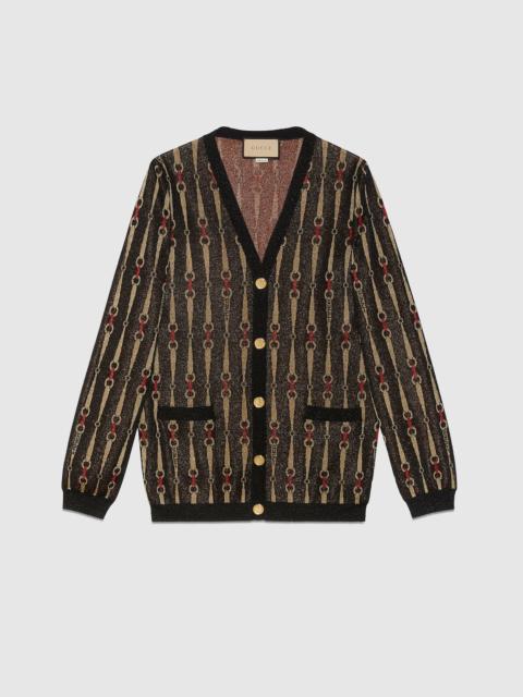 Lamé Horsebit jacquard cardigan