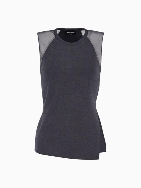 Stretch viscose-blend knit top