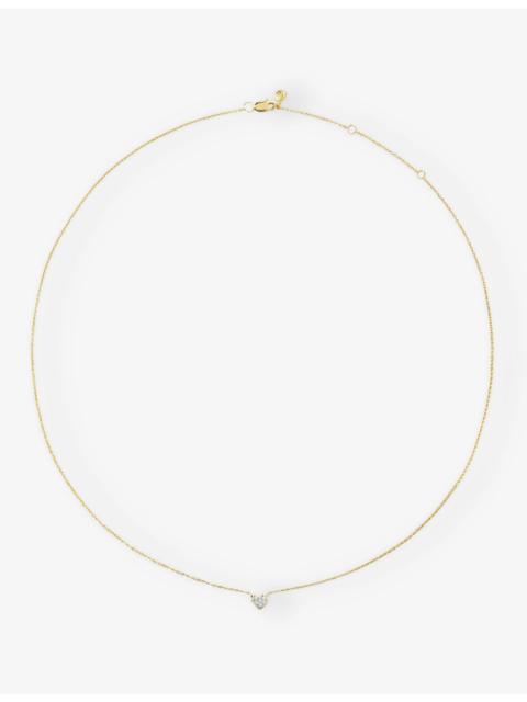 MONICA VINADER Mini Heart 14ct Yellow-Gold and 0.04ct Lab-Grown Diamond Necklace
