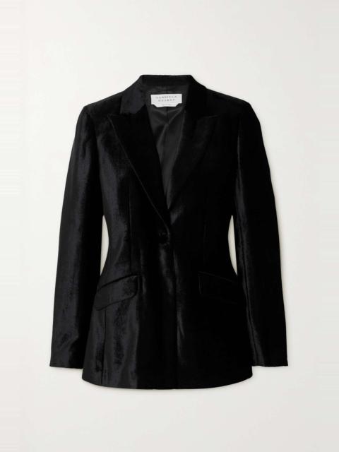 + NET SUSTAIN Leary organic silk-velvet blazer