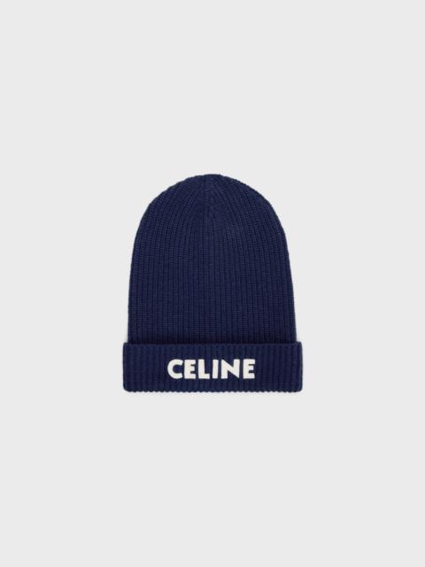 CELINE CELINE EMBROIDERED BEANIE IN RIBBED FELTED WOOL