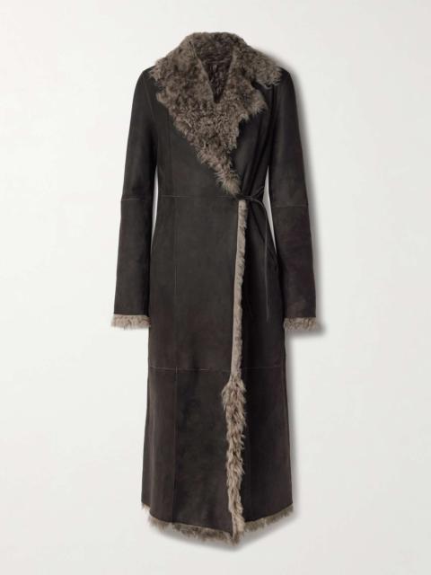 NOUR HAMMOUR Joni reversible shearling coat Dark brown