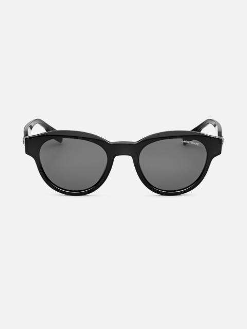 Montblanc Round Sunglasses with Black-Colored Acetate Frame