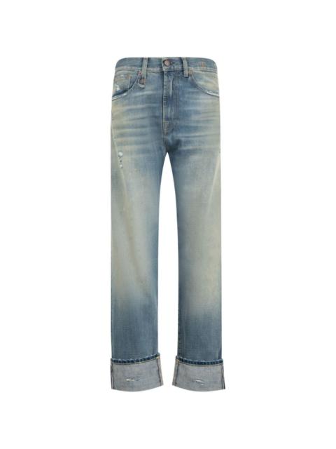 R13 distressed cuffed boyfriend jeans