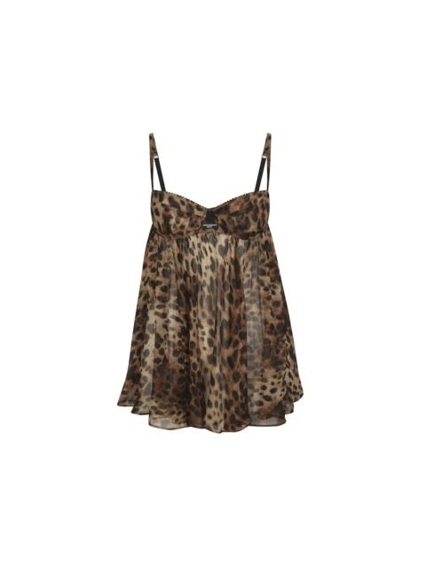 SKIMS SKIMS x Dolce&Gabbana Skims Romance Babydoll Dress Leopard