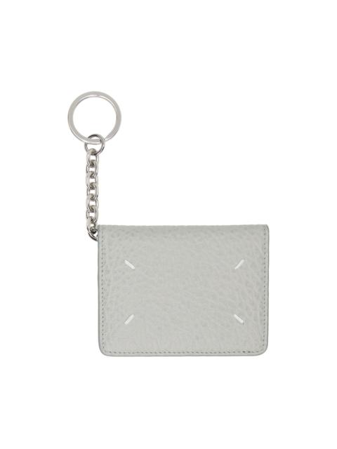 Gray Four Stitches Keyring Card Holder