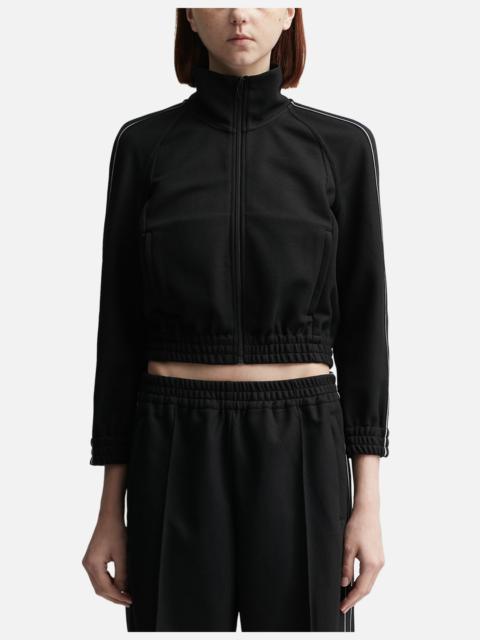 alexanderwang.t CROPPED TRACK JACKET WITH LOGO TAPE IN PIQUE