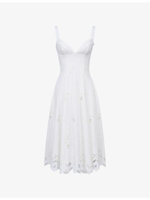 House of CB Tatiana V-Neck Cotton Midi Dress