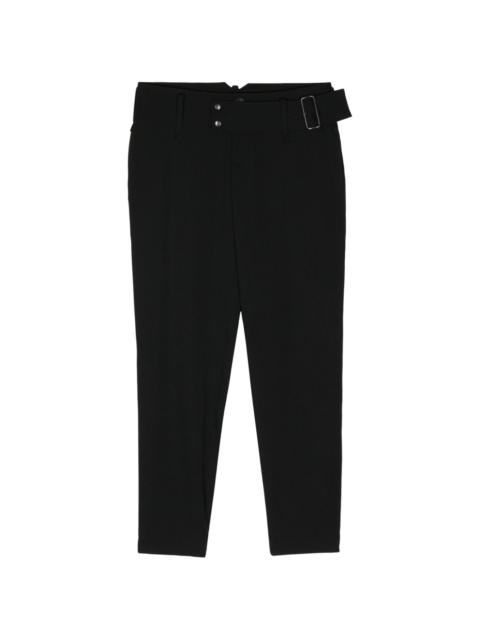 Yohji Yamamoto gabardine belted tapered trousers