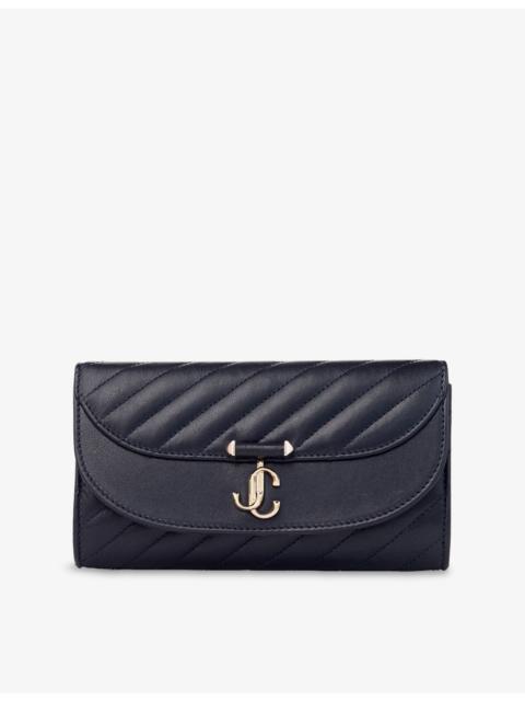 JIMMY CHOO Curve Leather Wallet-On-Chain
