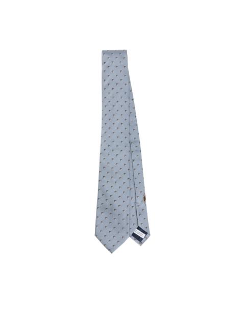FERRAGAMO Gancini-print silk tie