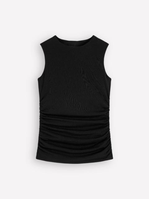 BODEN Tia Sleeveless Ruch Jersey Top-Black