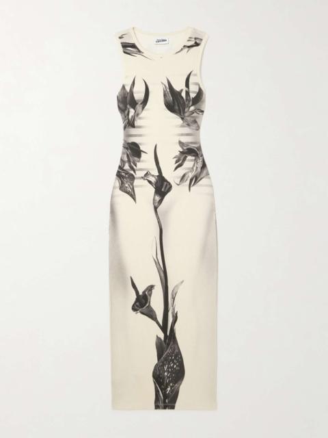 Jean Paul Gaultier Printed ribbed stretch cotton-jersey midi dress Unknown