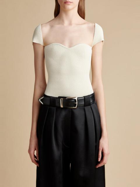 KHAITE The Ista Top in Ivory