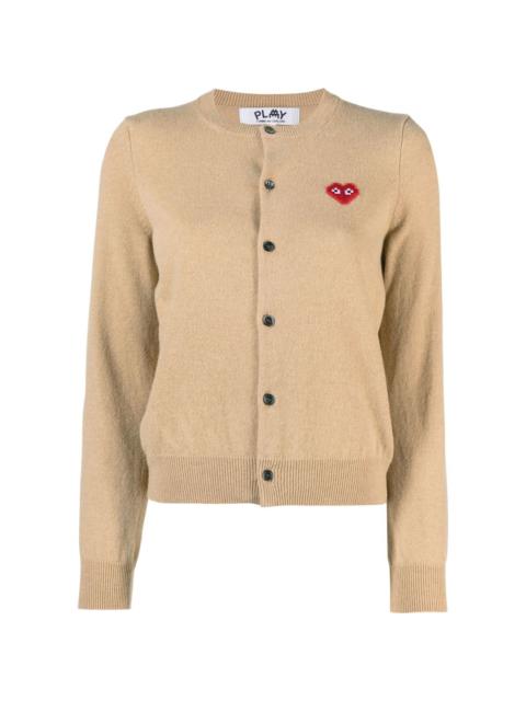 heart motif buttoned cardigan