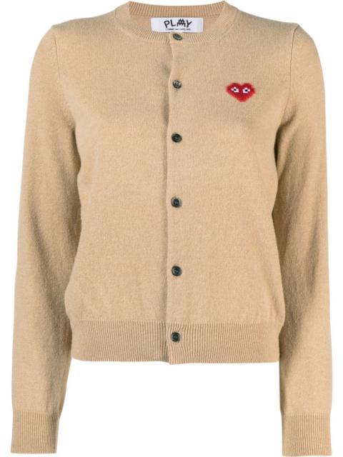 heart motif buttoned cardigan