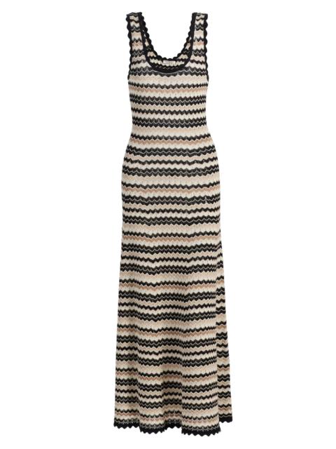 RAMY BROOK Women's Livia Zigzag Knit Scoopneck Maxi Dress - Sandstone Chevron