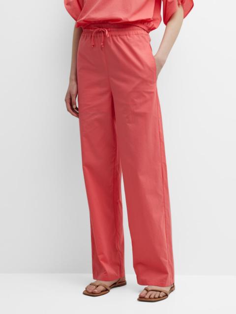 EMPORIO ARMANI Cropped High-Rise Cotton Modal Trousers