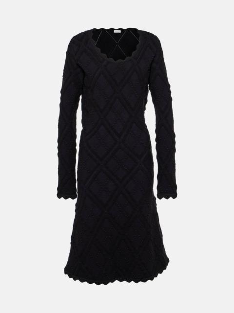 Burberry Scalloped wool-blend midi dress