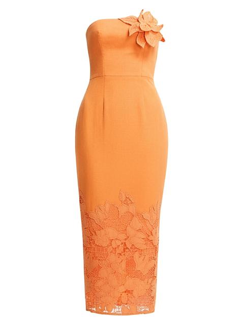Dress The Population Women's Viviana Floral Cocktail Dress - Apricot