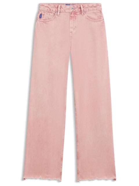 HUGO PINK LOOSE-FIT JEANS IN RIGID DENIM