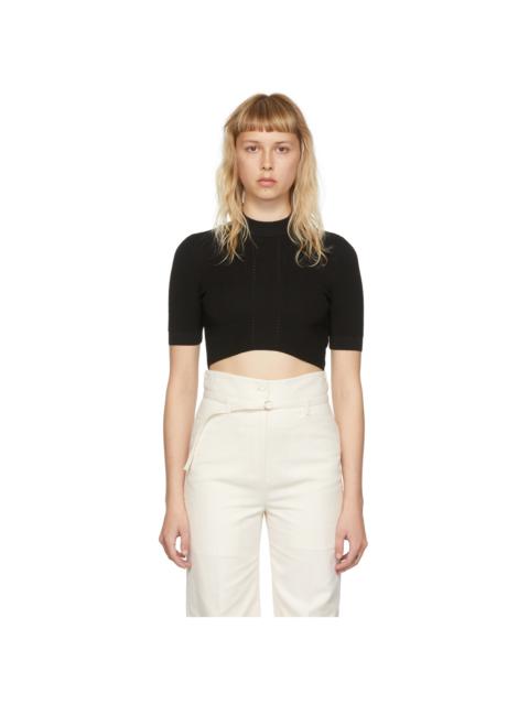 SYSTEM Black Rayon T-Shirt