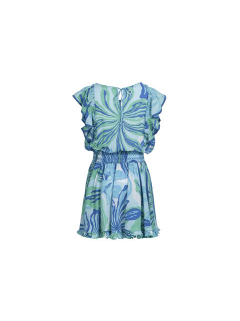 Poupette St Barth Mini Dress Kikka for girls - Blue Seaweed