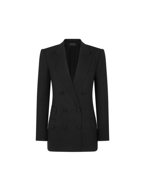 TOM FORD DOUBLE BREASTED PEAK LAPEL LIGHT WOOL JACKET