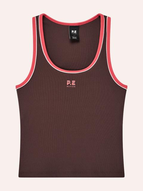 P.E NATION NEXUS RIB TANK IN DARK PLUM