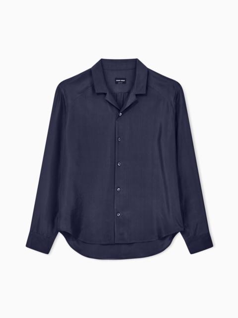 GIORGIO ARMANI SHIRT OVERSIZED IN SILK HABOTAI WITH CUPRO LINING